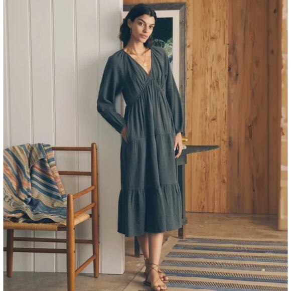 FAHERTY NWOT Dream Organic Cotton Sirene Gauze Midi Dress Size Medium $218 MSRP